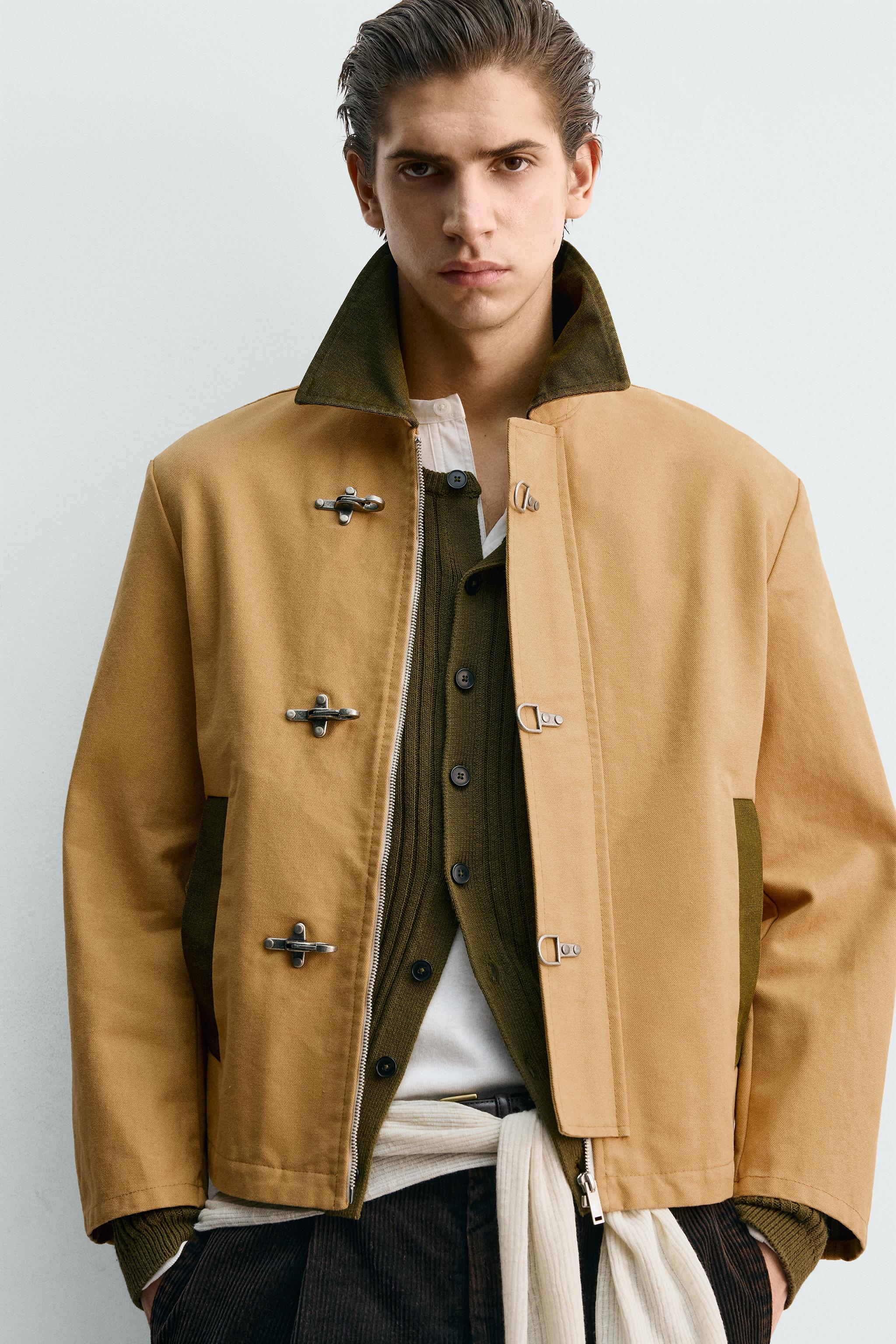 CONTRAST COLLAR FIREMAN CLASP JACKET